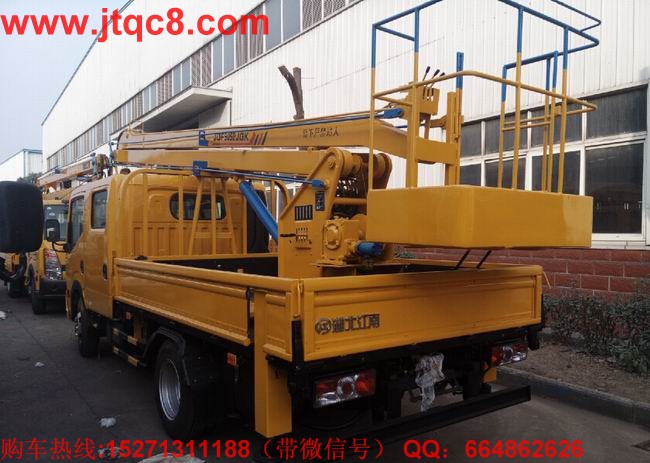 東風(fēng)凱普特13.5米高空作業(yè)車用東風(fēng)凱普特豪華底盤加裝上裝部分而成;液壓式三節(jié)折疊臂,最大作業(yè)高度14米,作業(yè)輻度5.7米; 采用國產(chǎn)、進(jìn)口換向閥及液壓油缸,換向平穩(wěn),操作靈活方便